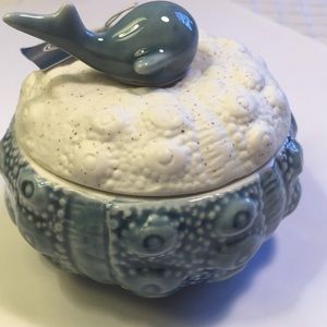 COPY - Blue & Bisque urchin containers, little cup holder jewelry storage 3inch